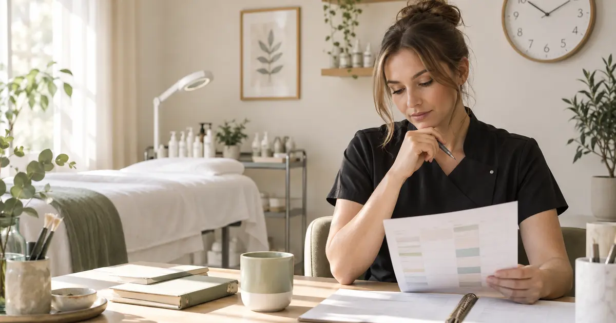 Solo beauty professional reviewing small gaps in a daily appointment schedule