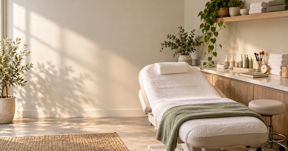 Quiet prepared beauty studio before an empty workday is opened for bookings